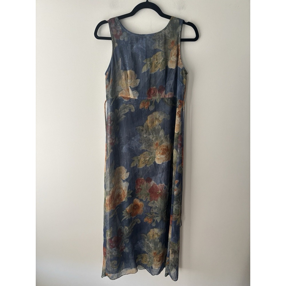 Women's Vintage Dawn Joys Fashions Rose Floral Watercolor‎ Maxi Dress Autumn